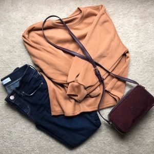⭐️LIKE NEW⭐️ Orange Bubble Sleeve Pullover